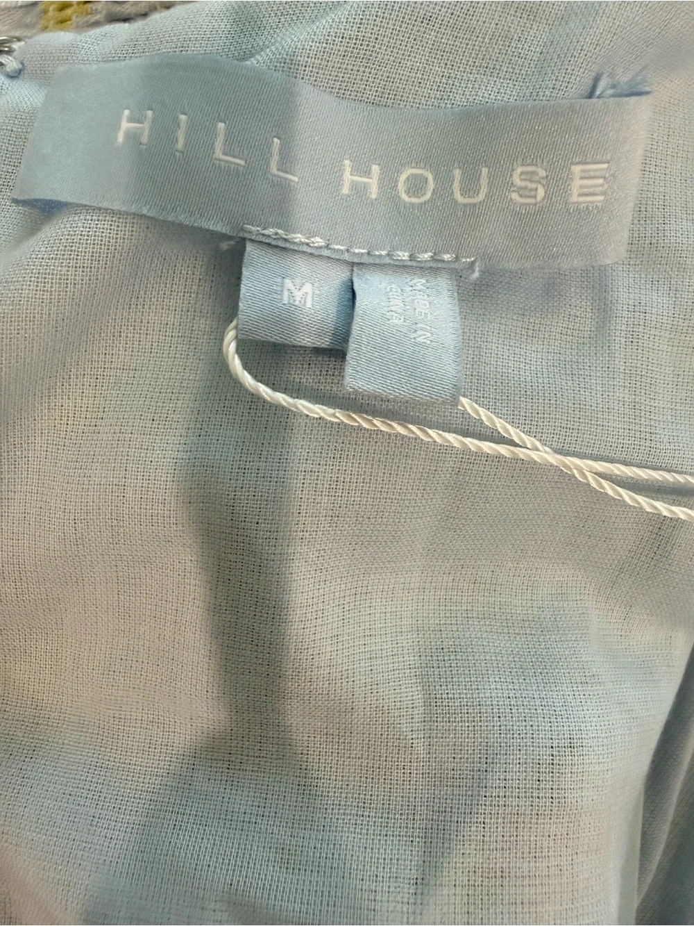 Hill House Home NWT The Dominique Linen Dress Hydrangea Chintz Blue Floral Sz M - Picture 6 of 10